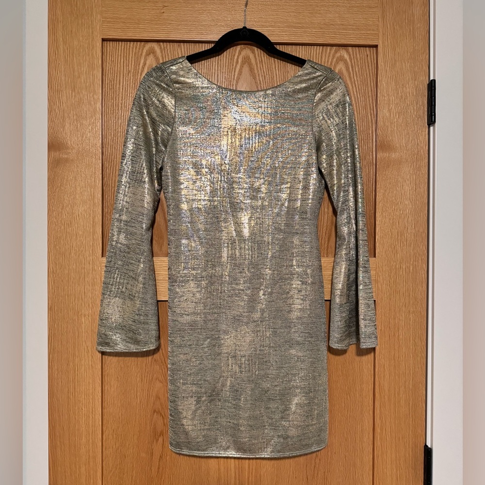 The Vanity Room Gold Mini Dress